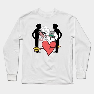 Passionate wedding dress and boys in profile Long Sleeve T-Shirt